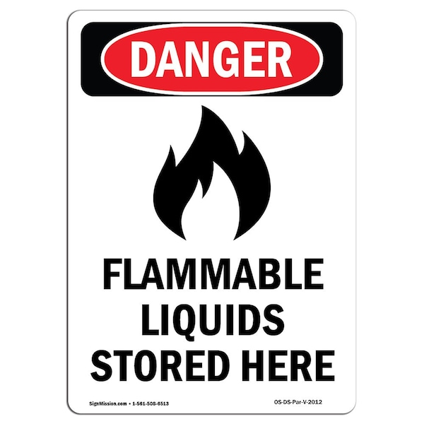 Safety Sign, OSHA Danger, 5" Height, Portrait, D-35-V-2012-10PK